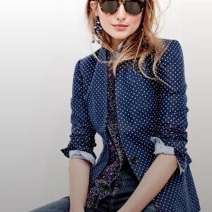 NWT J Crew Navy Polka Dot Women's Blazer